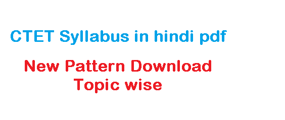 ctet syllabus in hindi