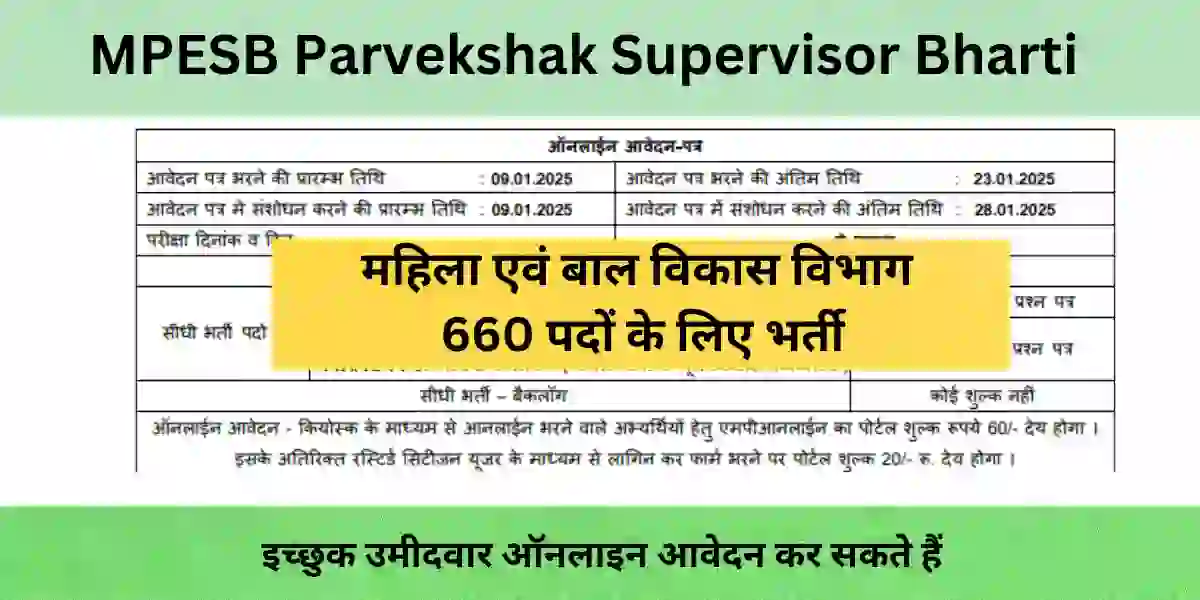 MPESB Parvekshak Supervisor Bharti.webp
