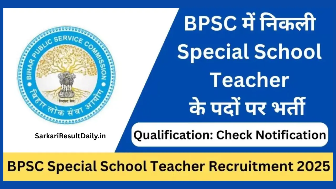 Bihar Special School Teacher Recruitment 2025 (7,279 Posts) - SarkariResultDaily.in