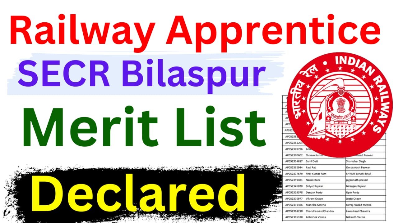 SECR Bilaspur Apprentice Provisional Merit List