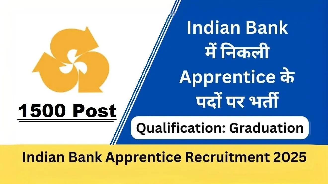Indian Bank Apprentices Recruitment 2025 - sarkariresultdaily.in