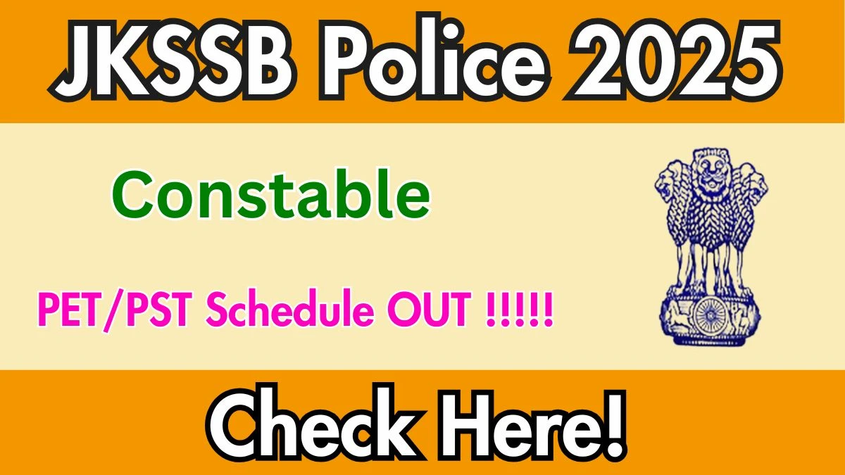 JK Police Constable Recruitment 2024 – PET / PST Date Notice - SarkariResultDaily.in