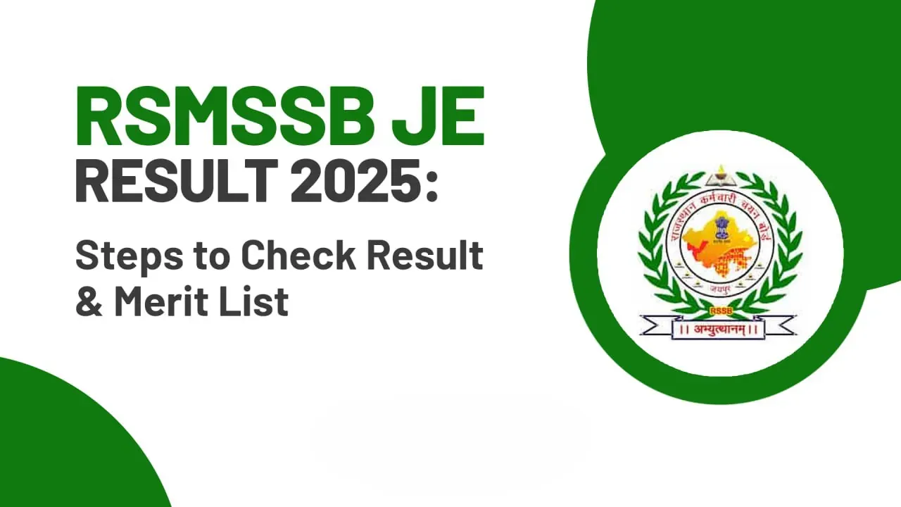 RSMSSB Junior Engineer (JEN) Exam Result 2025 - SarkariResultDaily.in