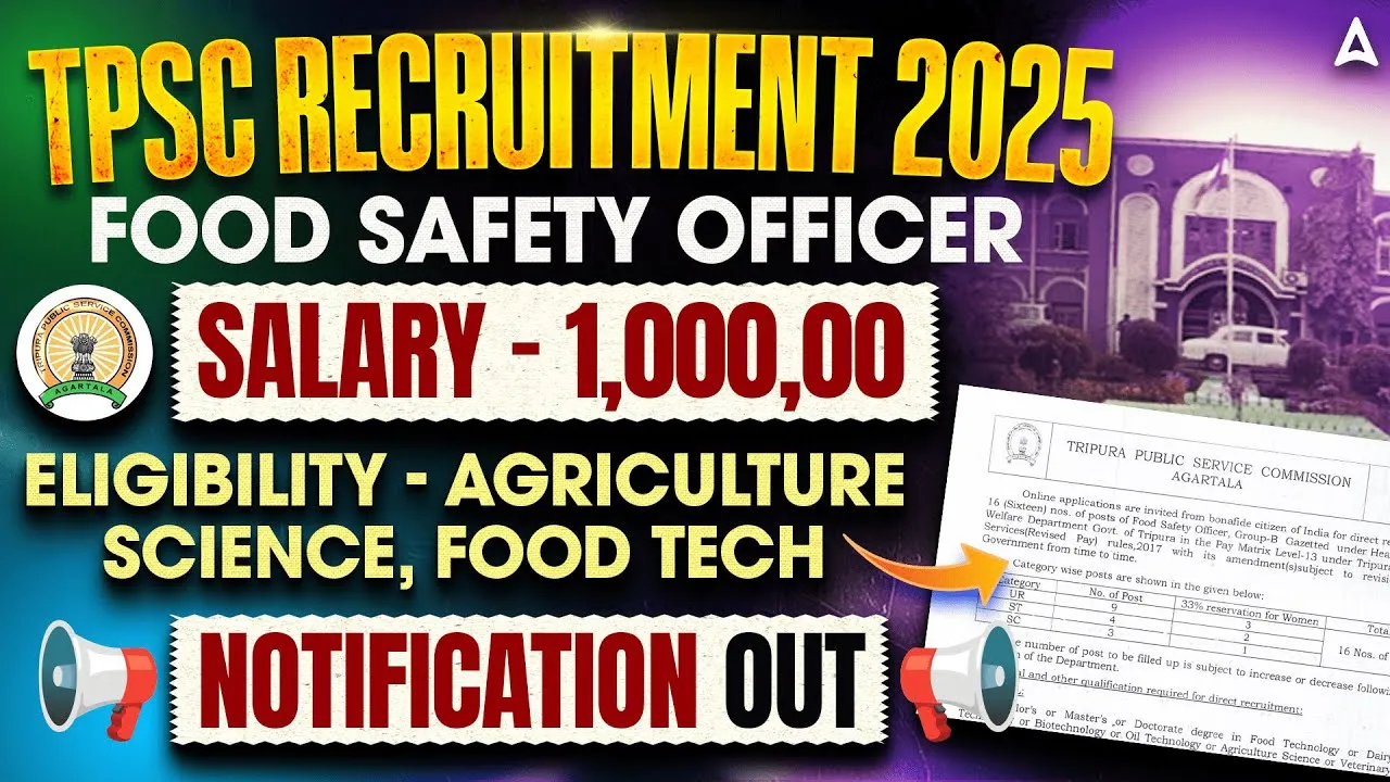 TPSC Food Safety Officer Recruitment 2025 (16 Posts) - SarkariResultDaily.in