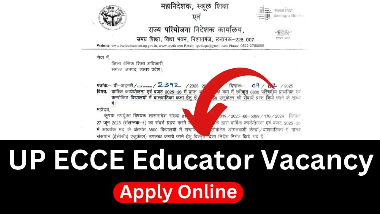 UP ECCE Educator Vacancy 2025 - SarkariResultDaily.in