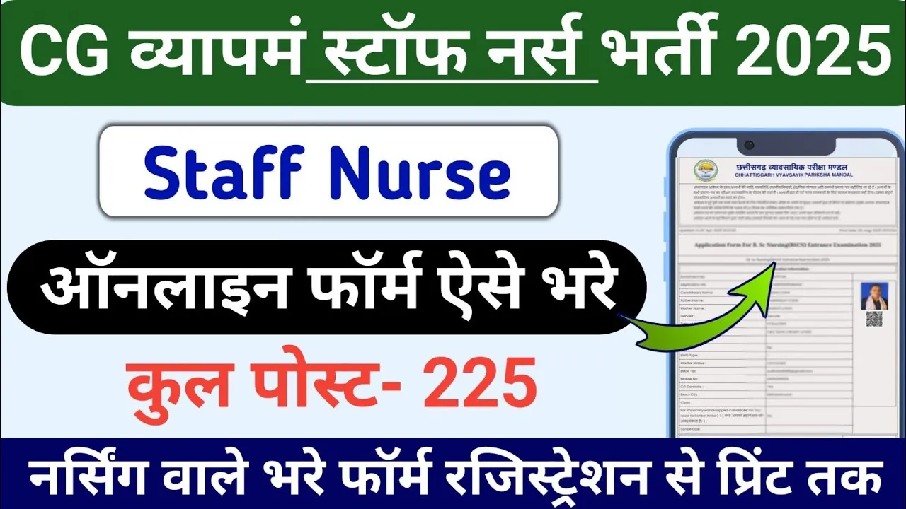 CG Vyavsayik Pariksha Mandal (CGPEB) Staff Nurse Recruitment 2025 - sarkarinetwork.pro