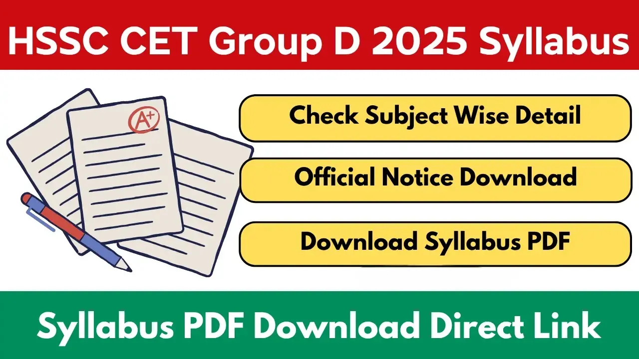 HSSC CET Group D Syllabus 2025 - SarkariResultDaily.in