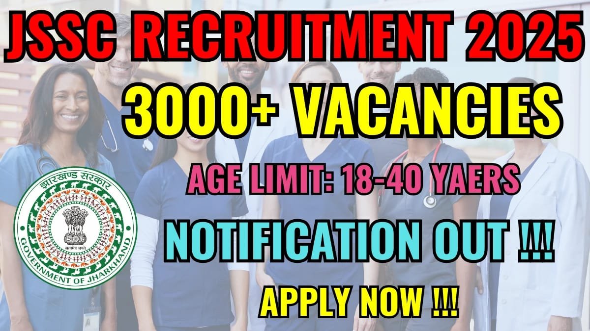 JSSC ANM Recruitment 2025 (Apply for 3,181 Female Health Worker Posts) - sarkariresultdaily.in