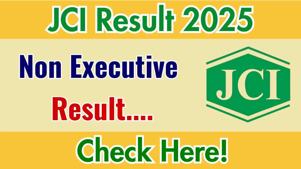 JCI Jr. Inspector & Jr. Assistant Result 2025 - SarkariResultDaily.in