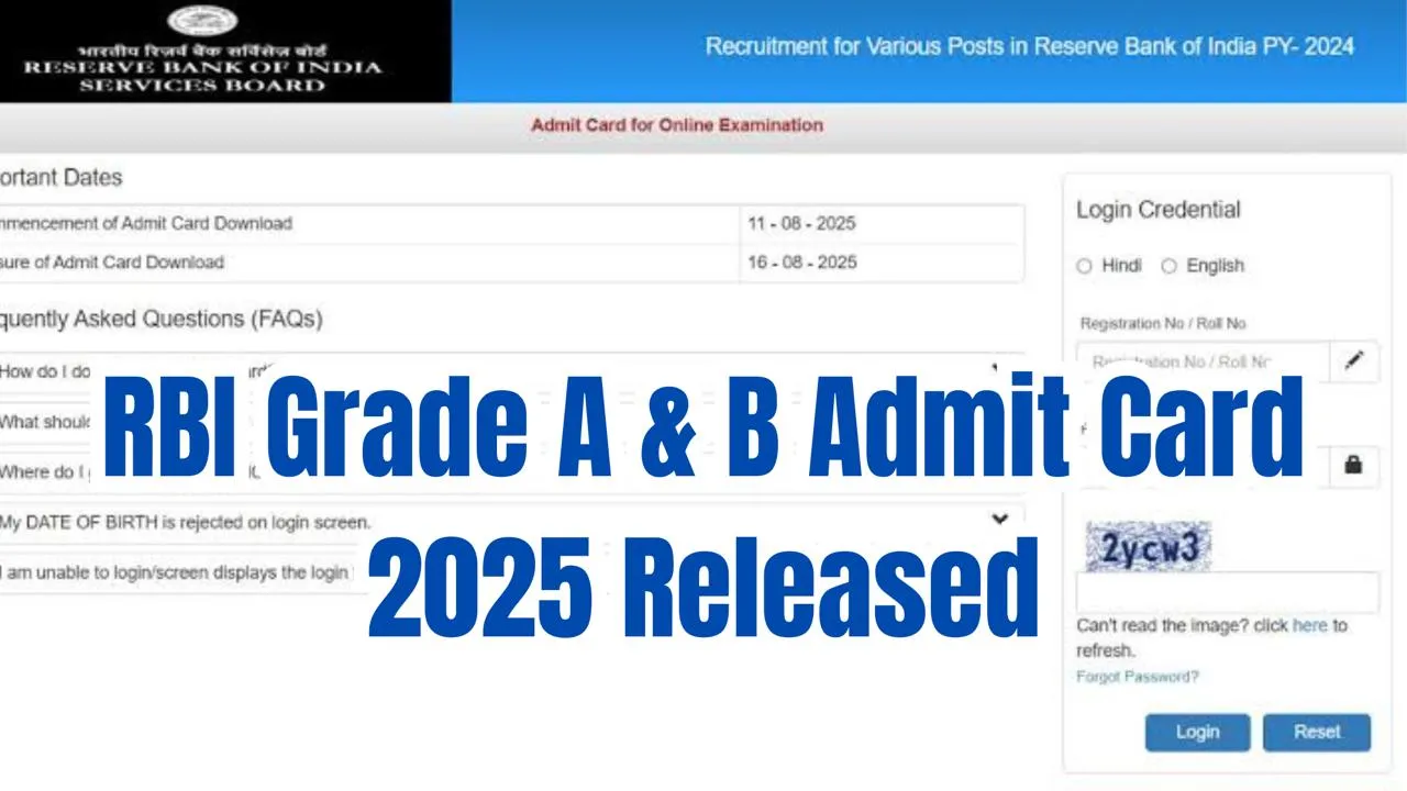 RBI Grade A & B Admit Card 2025 - SarkariResultDaily.in