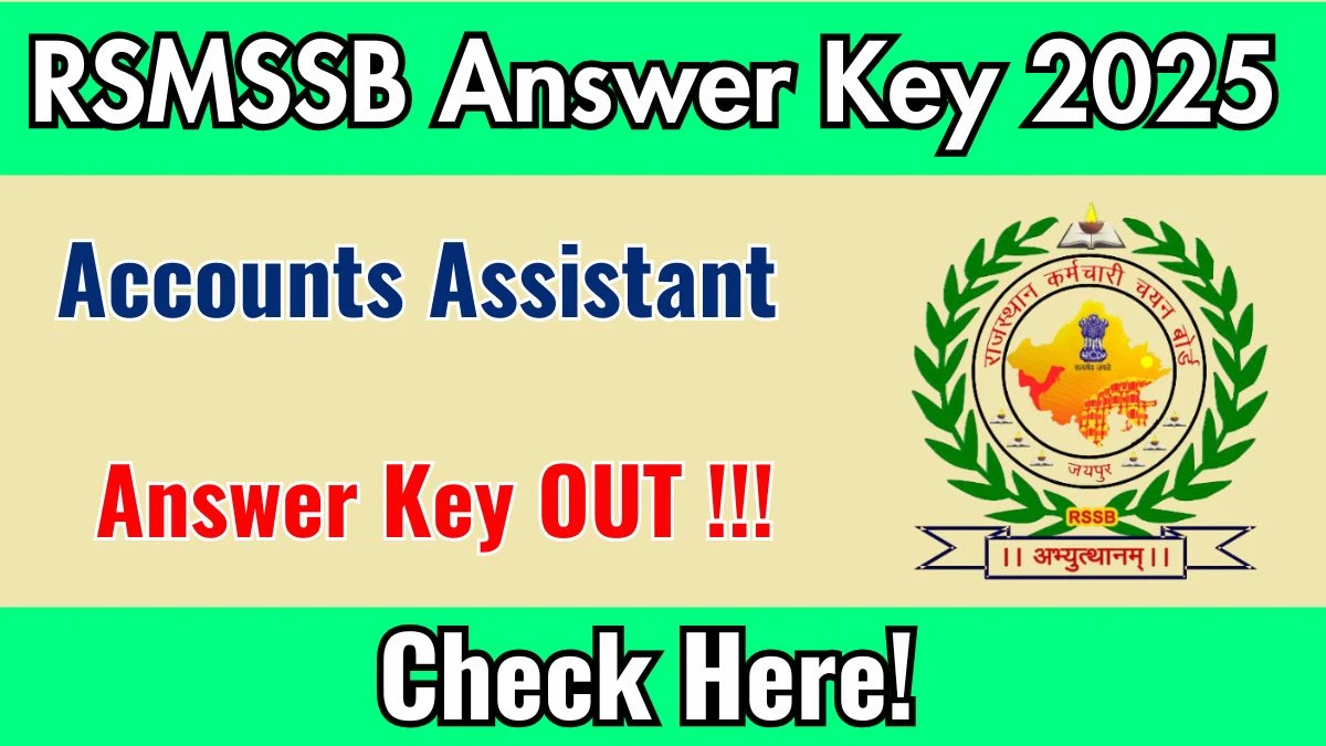 RSMSSB Account Assistant Answer Key 2025 - SarkariResultDaily.in