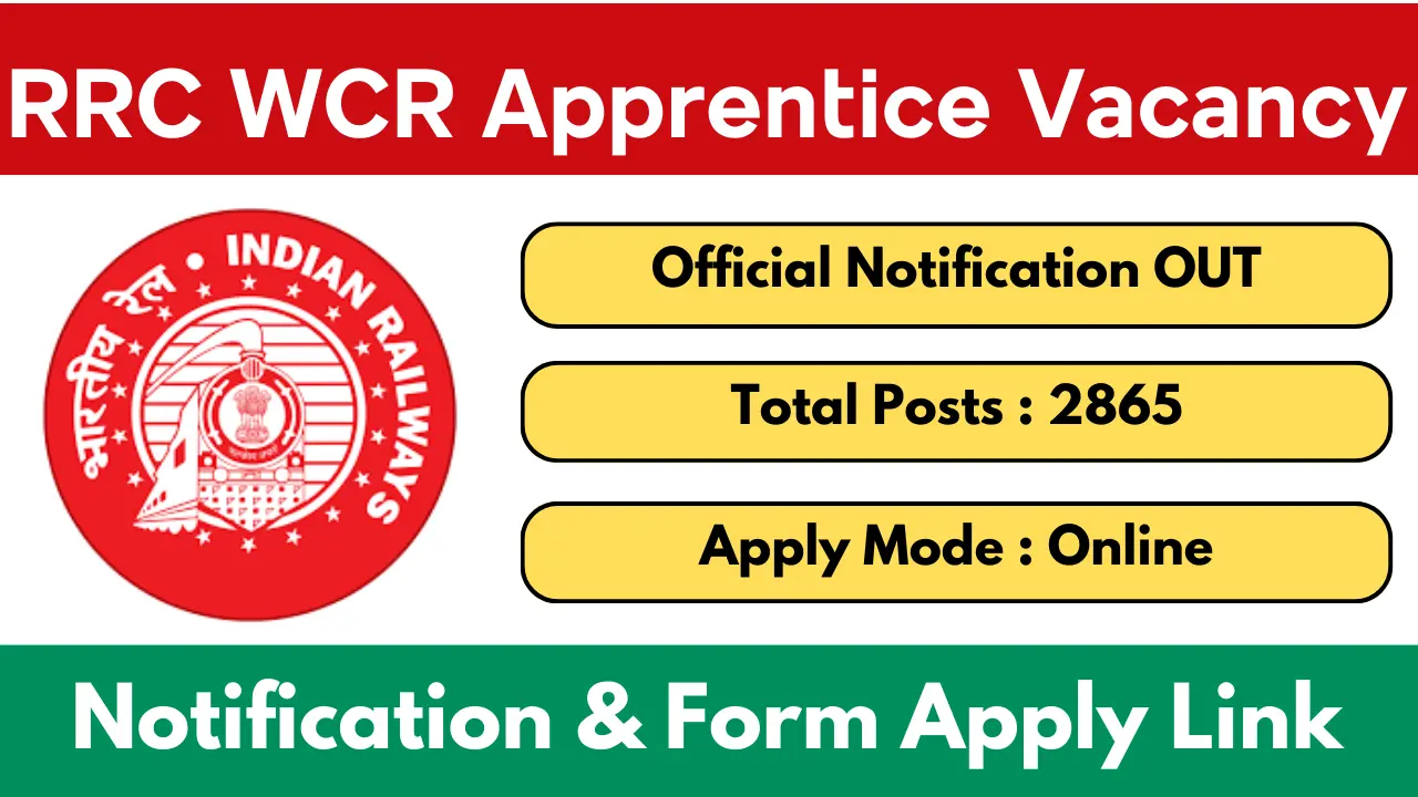 Railway WCR Apprentice Recruitment 2025 (2865 Posts Vacancy) - SarkariResultDaily.in