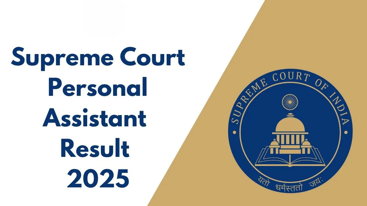Supreme Court of India Senior Personal Assistant (SPA) Result 2025 - SarkariResultDaily.in