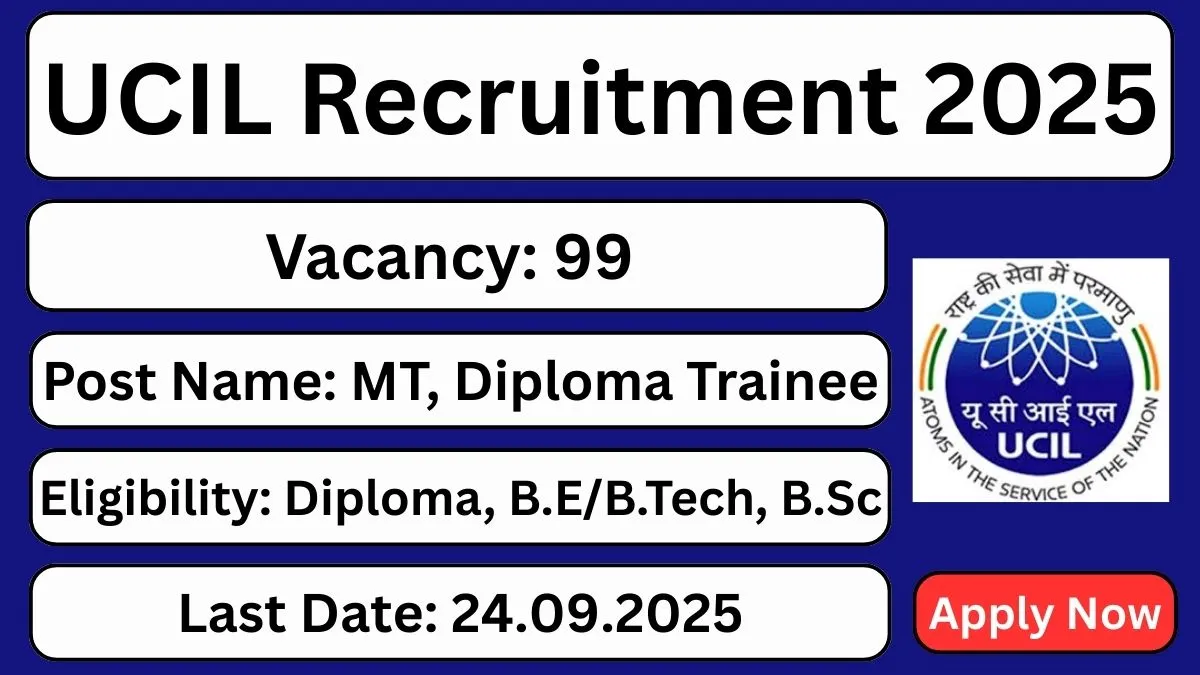 UCIL Trainee Recruitment 2025 (99 Posts Vacancy) - SarkariResultDaily.in