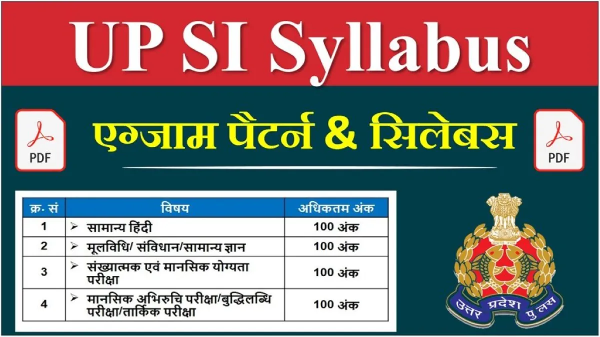 UP Police SI Syllabus & Exam Pattern 2025 - SarkariResultDaily.in