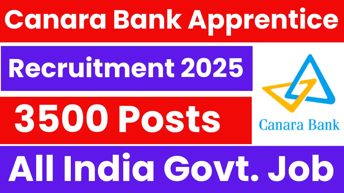 Canara Bank Graduate Apprentices Engagement 2025 (3500 Posts Vacancy)