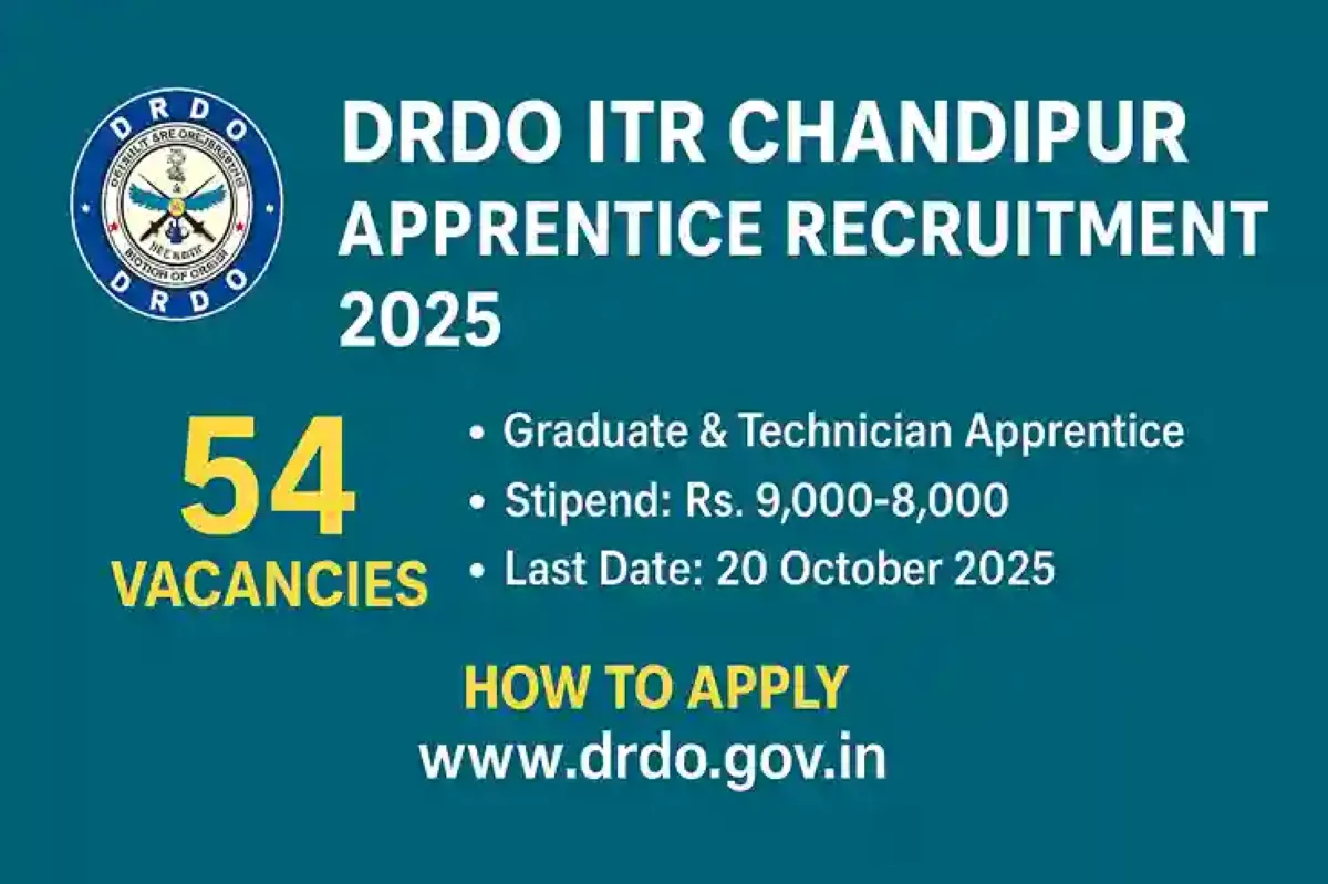 ITR DRDO Apprentice Recruitment 2025 (54 Posts Vacancy) - SarkariResultDaily.in