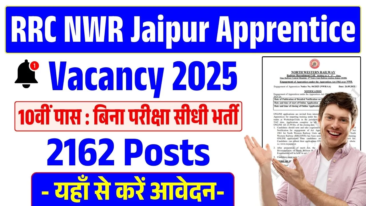 RRC NWR Apprentice Engagement 2025–26 (2162 Posts Vacancy)