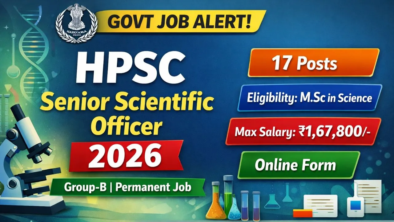 HPSC Senior Scientific Officer Recruitment 2026 (17 Posts Vacancy)