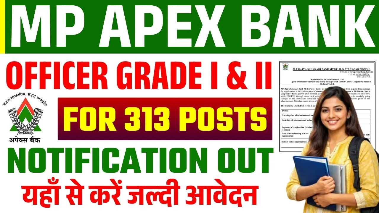 MP Apex Bank Officer Grade-I & II Recruitment 2026 (313 Posts Vacancy)
